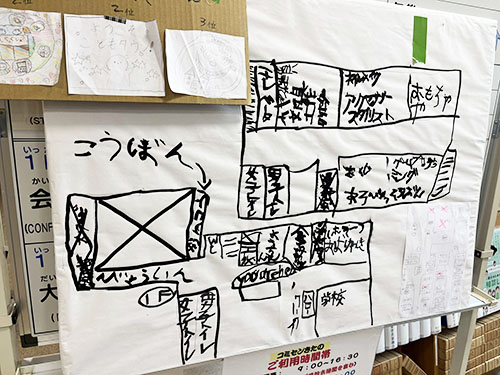 市民活動団体　すまいる　活動のようす　手描きの会場案内図