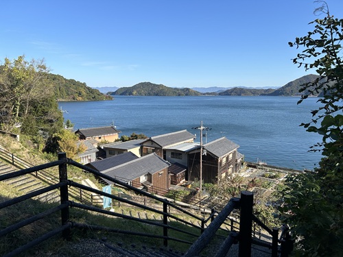 翔んでびわ湖の「大人のエコスクール」、展望台からの琵琶湖と堀切港